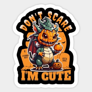 Halloween Dino - Don't Scare I'm Cute Sticker